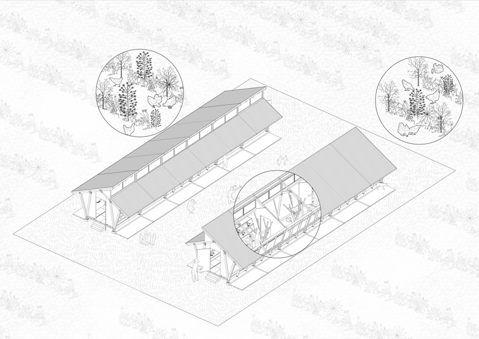 naera hotel chicken coop china by leeko studio