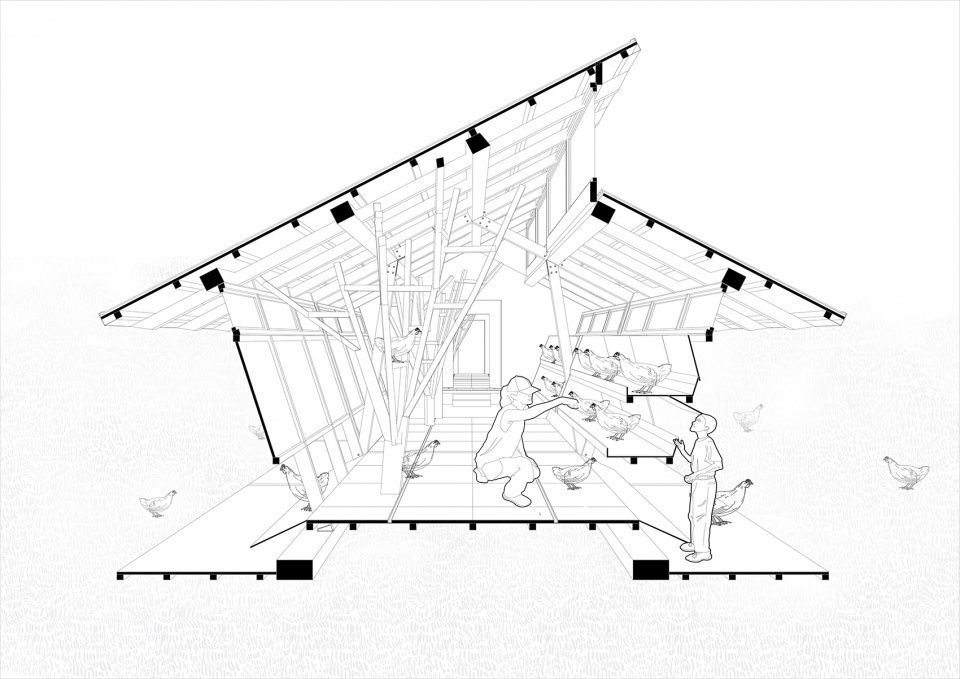 naera hotel chicken coop china by leeko studio
