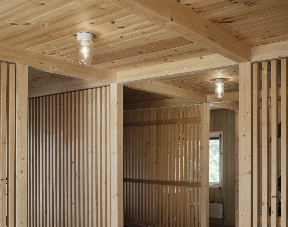 Wood Slat Shotgun House Austigard Arkitektur