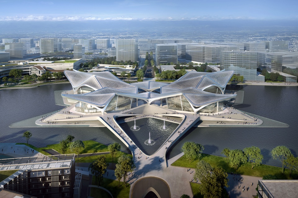 zhuhai jinwan civic art centre china by zaha hadid architects