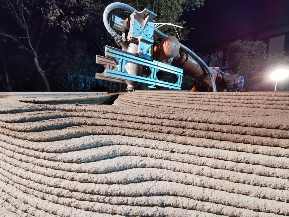 a robot 3d printed concrete book cabin china by professor xu weiguos team from the tsinghua university school of architecture
