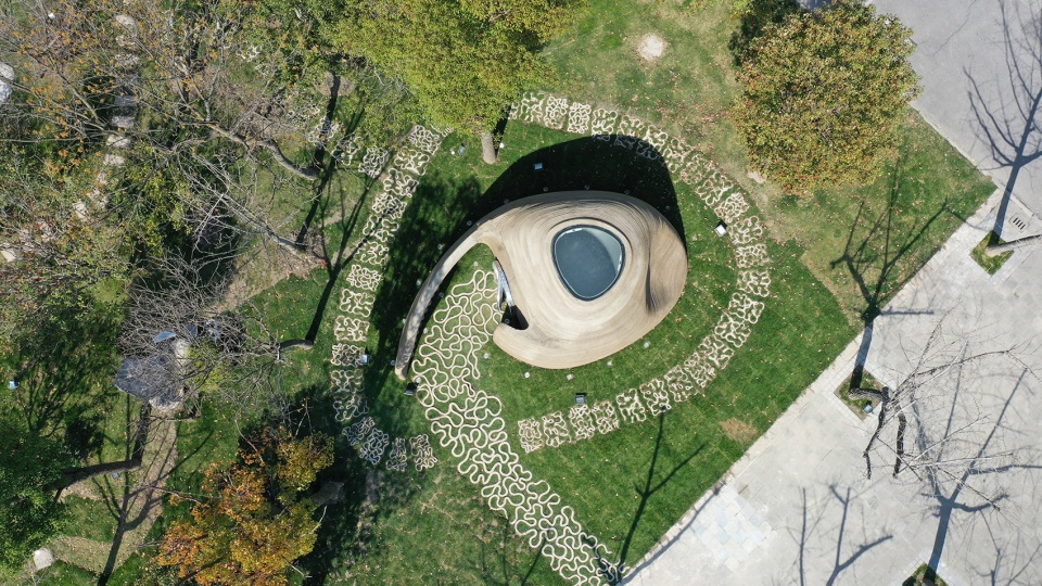 a robot 3d printed concrete book cabin china by professor xu weiguos team from the tsinghua university school of architecture