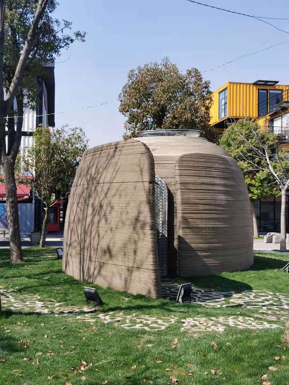a robot 3d printed concrete book cabin china by professor xu weiguos team from the tsinghua university school of architecture