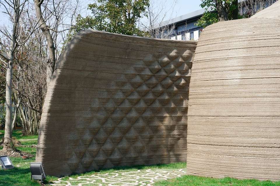 a robot 3d printed concrete book cabin china by professor xu weiguos team from the tsinghua university school of architecture