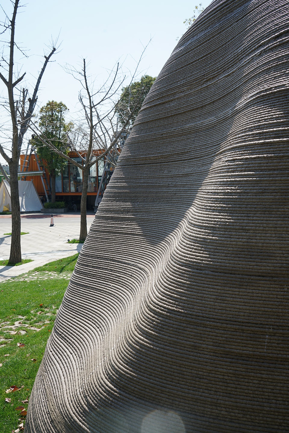 a robot 3d printed concrete book cabin china by professor xu weiguos team from the tsinghua university school of architecture