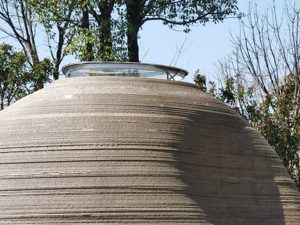 a robot 3d printed concrete book cabin china by professor xu weiguos team from the tsinghua university school of architecture