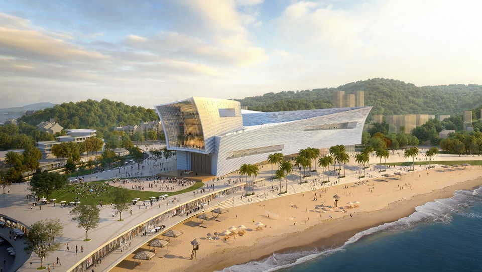 zhuhai culture and art center competition proposal by cadg zhup