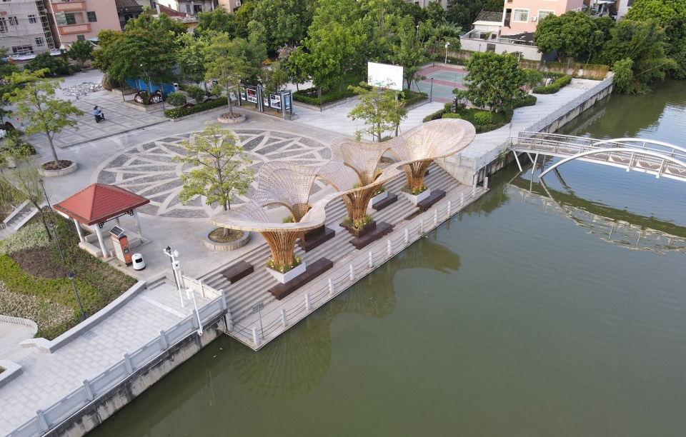 huanglong waterfront bamboo pavilion china by atelier cns