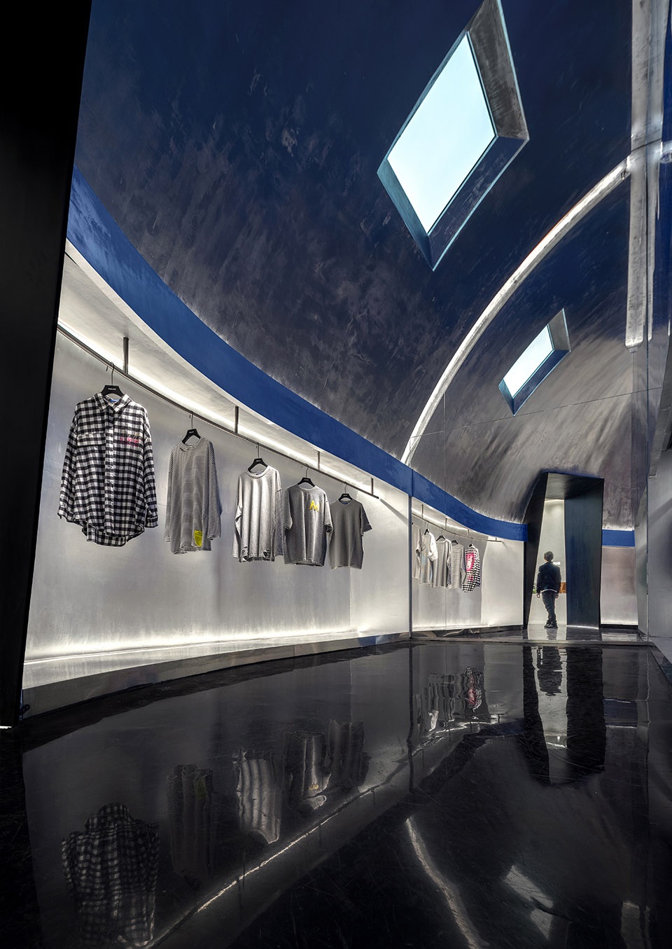 fish yu clothing exhibition hall china by ge space design