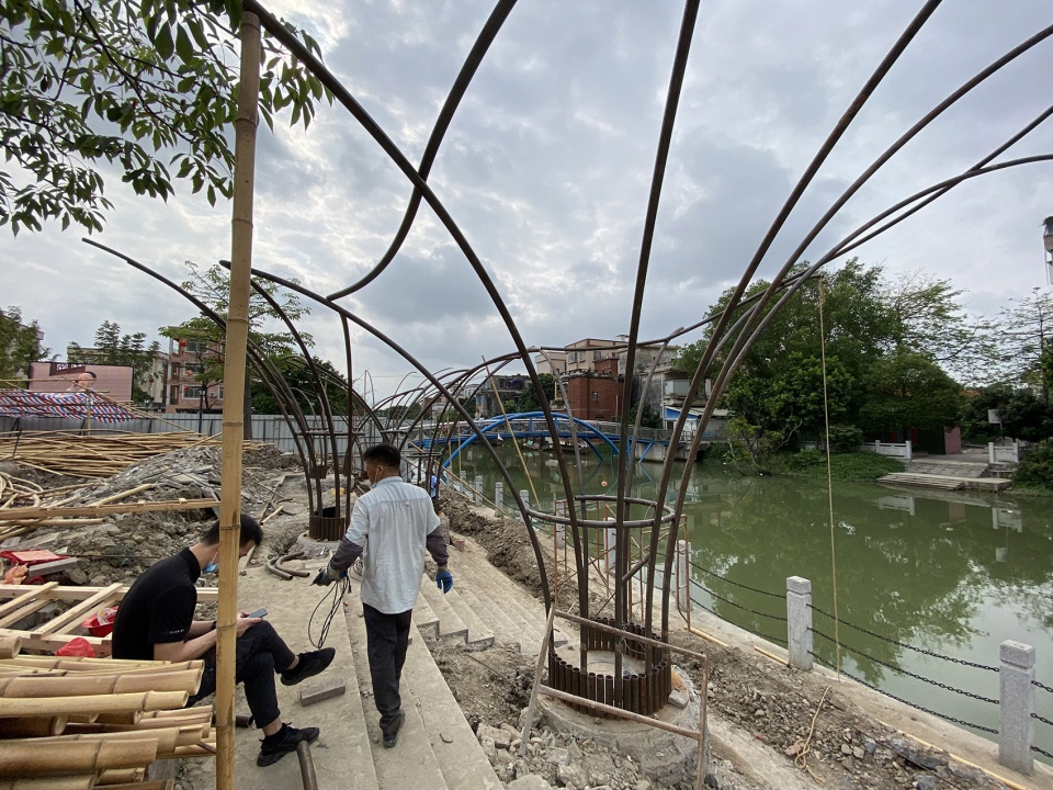 huanglong waterfront bamboo pavilion china by atelier cns