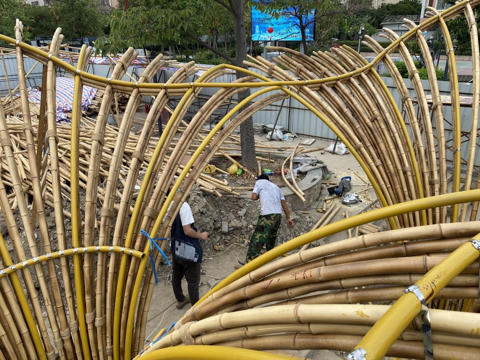 huanglong waterfront bamboo pavilion china by atelier cns