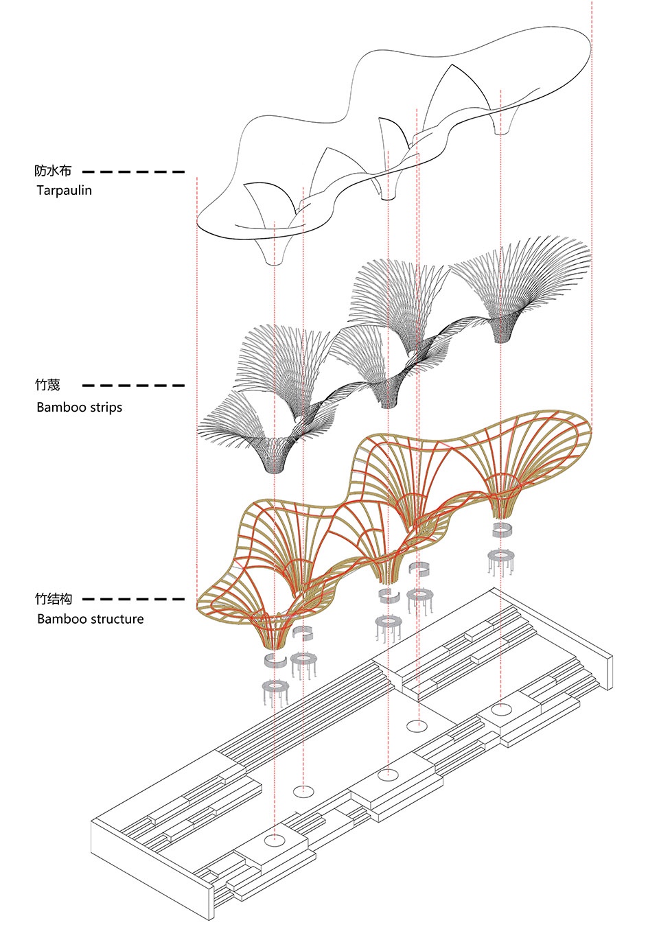 huanglong waterfront bamboo pavilion china by atelier cns