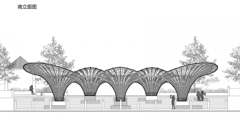 huanglong waterfront bamboo pavilion china by atelier cns