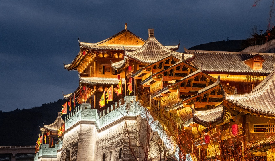 Zhangfei Temple Folk Custom Street Chongqing Yuandao Architecture