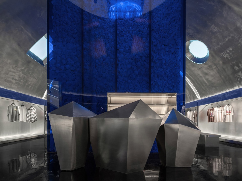 fish yu clothing exhibition hall china by ge space design