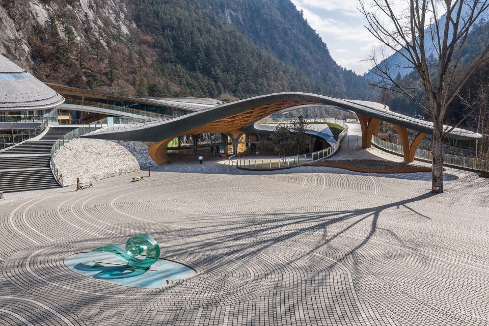 Visitor Center of Jiuzhai Valley National Park China by THAD