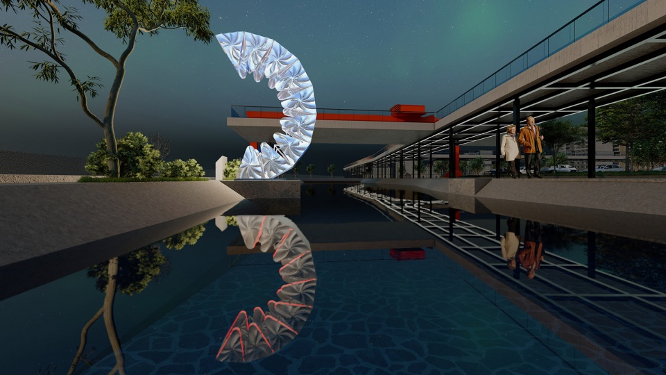 eternal wheel 3d printing stretchable landscape pedestrian bridge in shanghai by blua