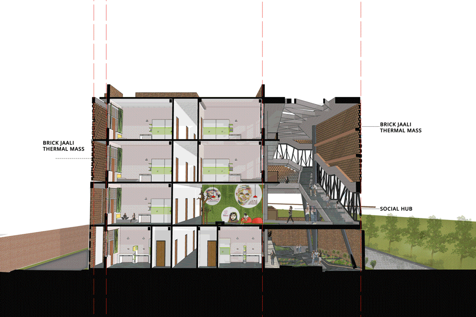 st andrews institute of technology and management girls hostel block by zero energy design lab