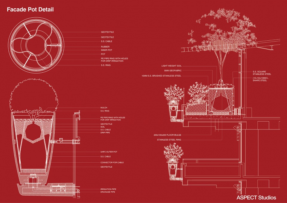 landscape architectural and living facade design for the roof by aspect studios