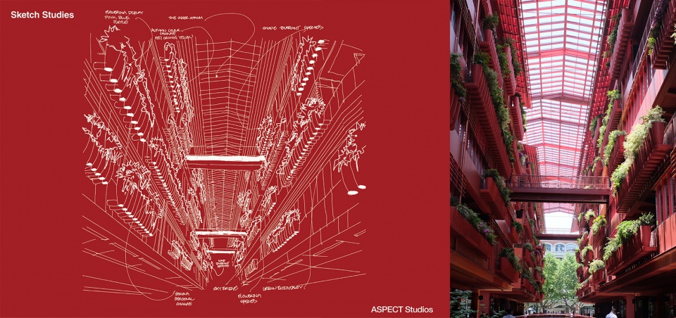 landscape architectural and living facade design for the roof by aspect studios