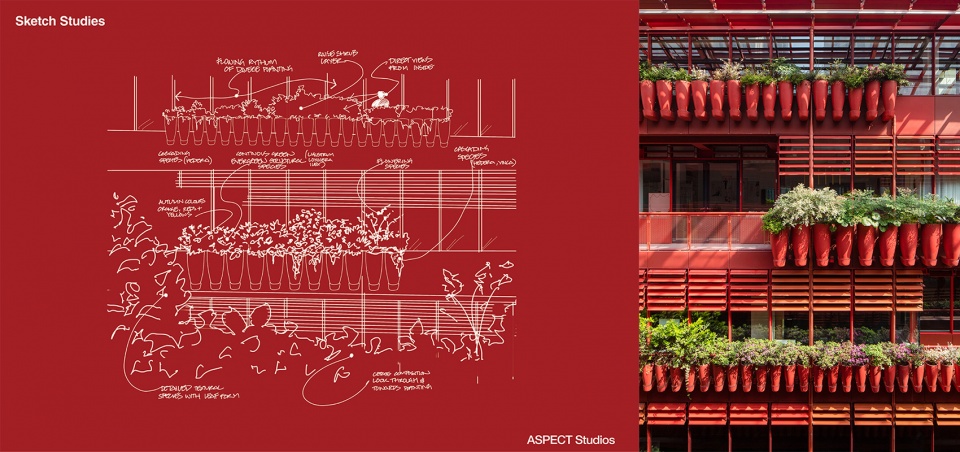 landscape architectural and living facade design for the roof by aspect studios