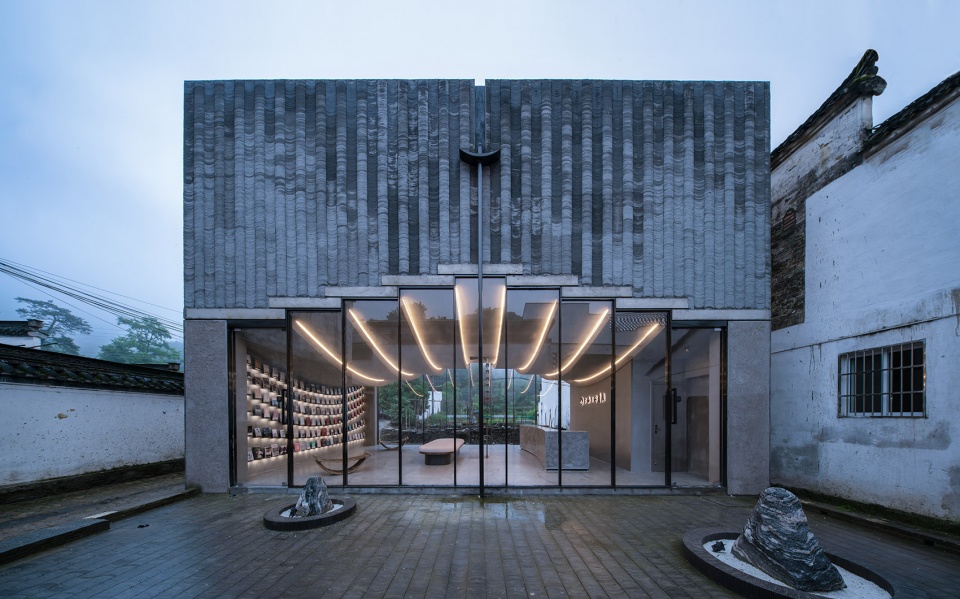 bridge gallery shanghai joint publishing company bookstore at taoyuan huangshan by atelier lai