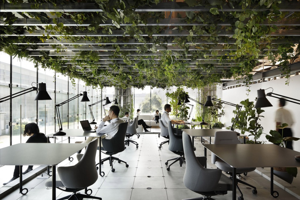 design of the innovation center in the new experiment building at ihis yokohama office by nikken sekkei