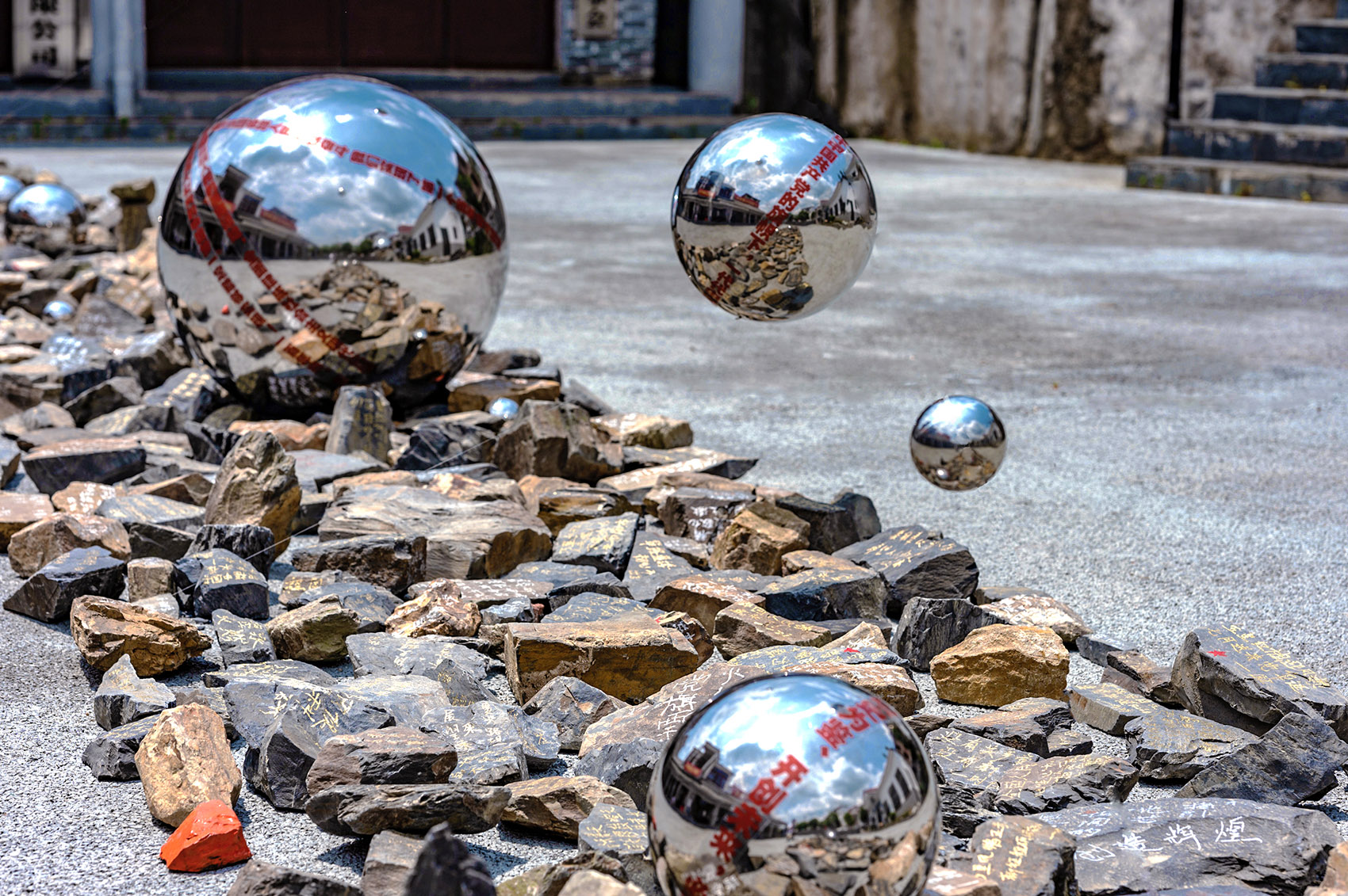 public art project every drop of power can converges into a river china by y shuo studio