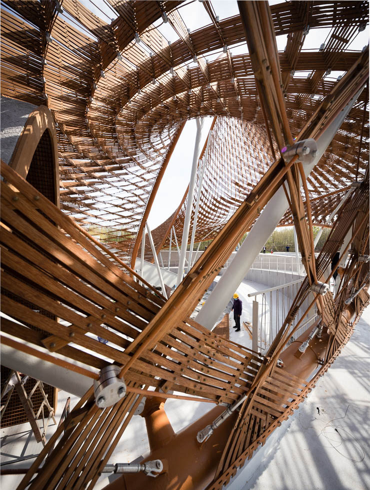 the bamboo and rattan pavilion of the 10th china flower expo by arcplus shanghai archi scientific creation center
