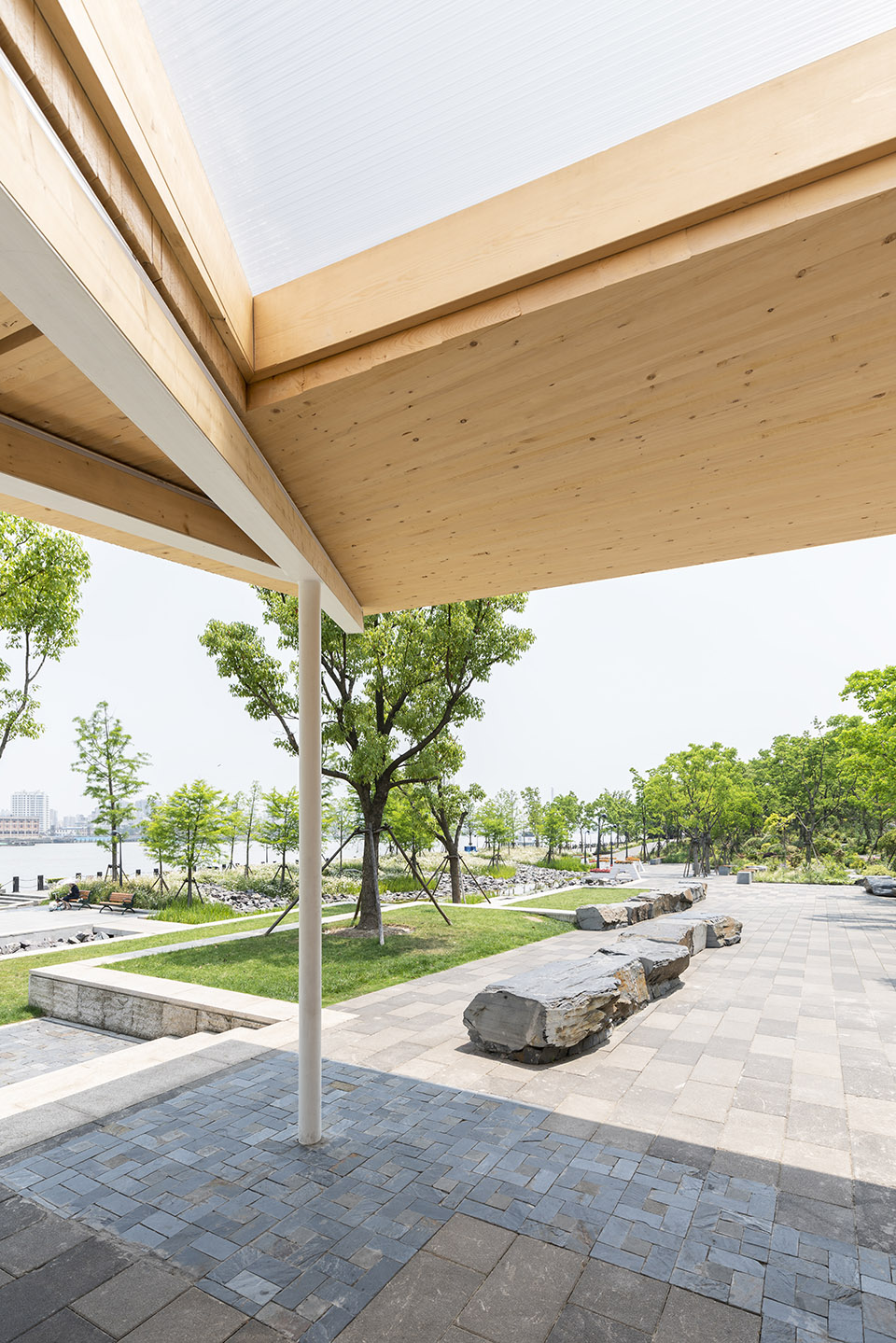 river view service kiosk east bund shanghai by atelier z
