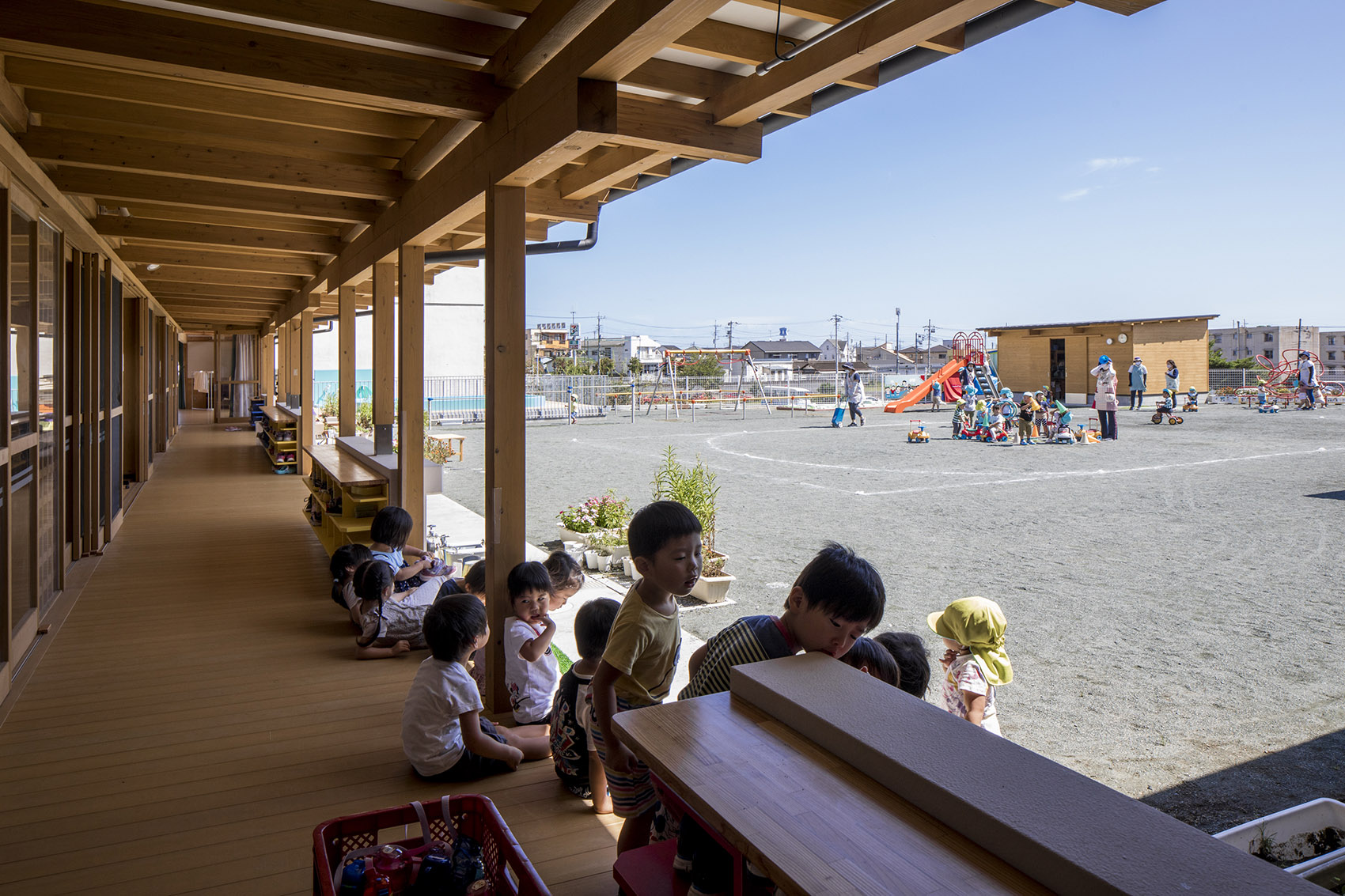hitachi city hanayama certified child center by mikami architects