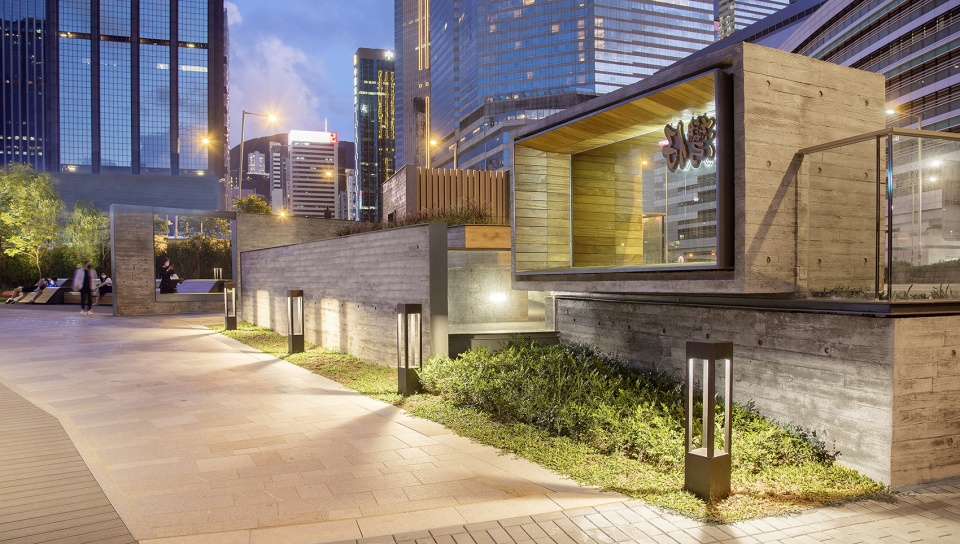 the garden embankment pierside precinct advance promenade near wan chai ferry pier by archsd