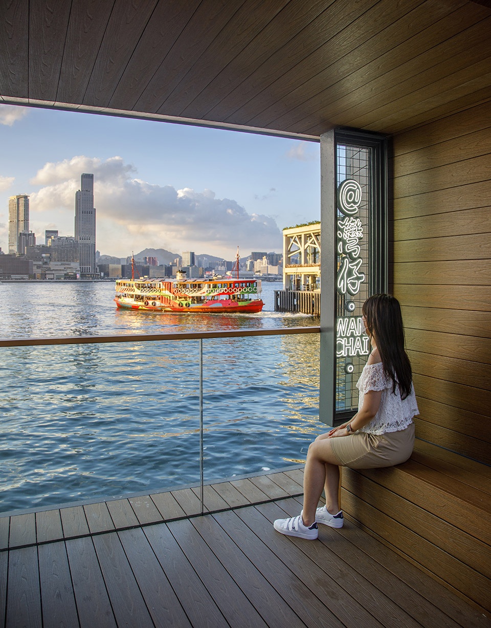 the garden embankment pierside precinct advance promenade near wan chai ferry pier by archsd