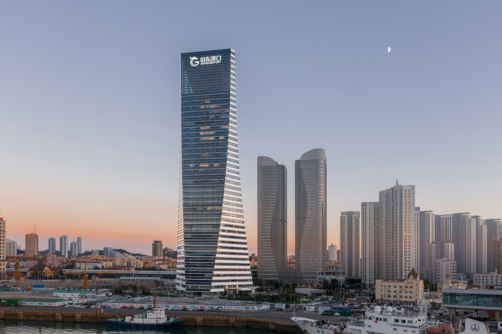 shandong port tower qingdao by gmp
