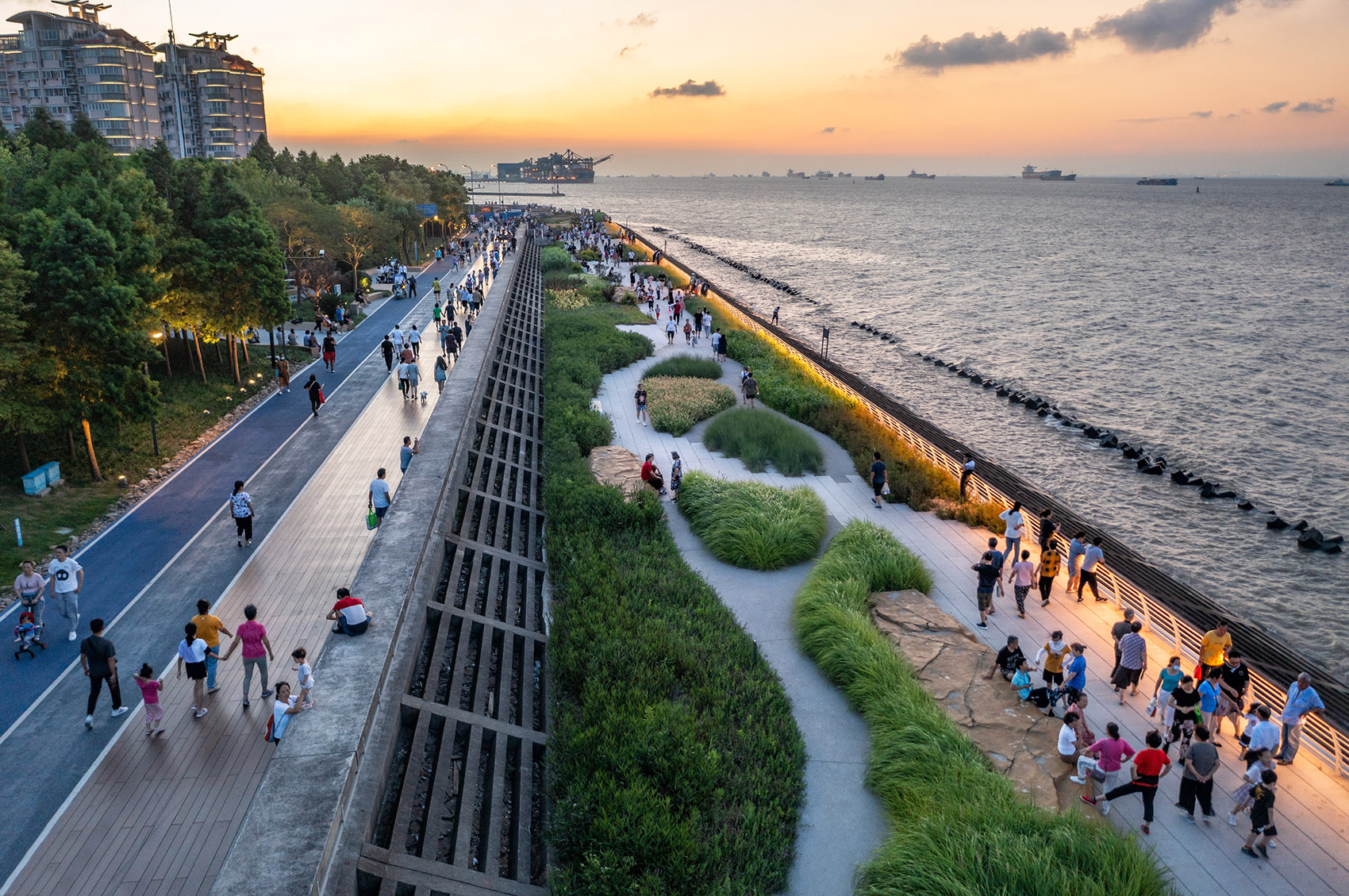 Ecological and Civic Transformation of the Waterfront of Baoshan Binjiang Phase I by Daguan Landscape Design