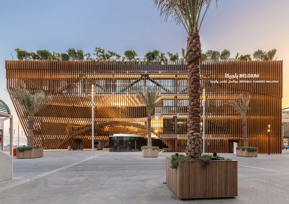 the green arch belgian pavilion at expo 2020 dubai by vincent callebaut architectures assar architects