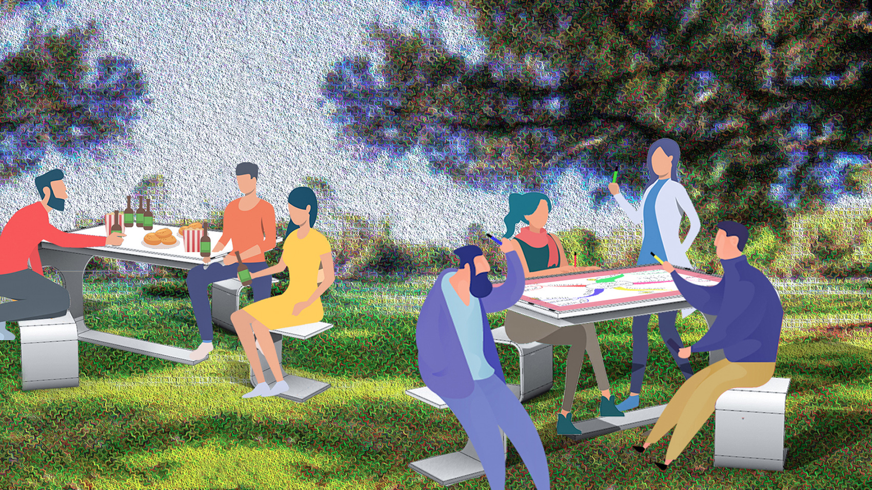 Selected projects with illustration drawings