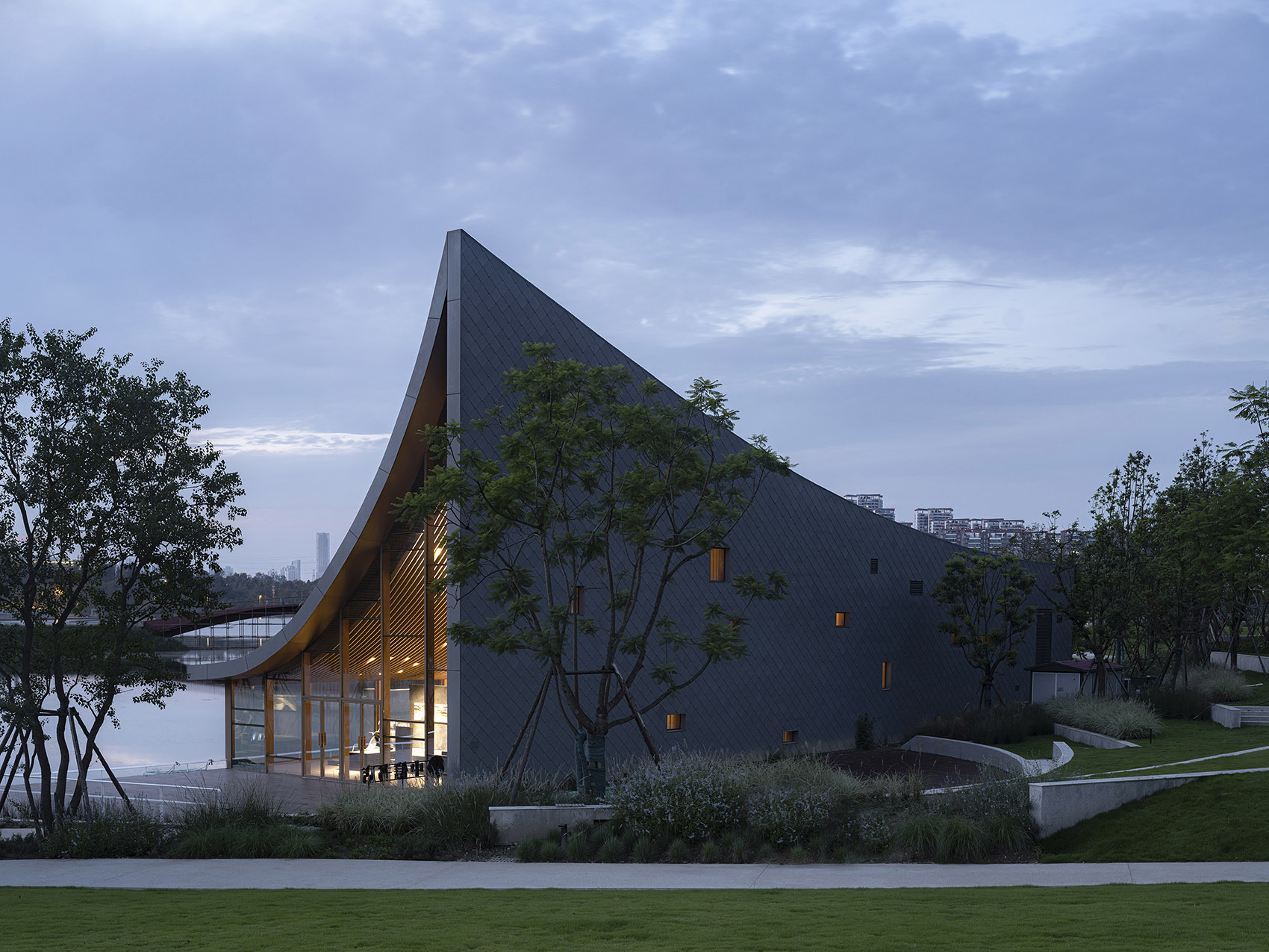 chengdu xinglong lake citic bookstore china by muda architects