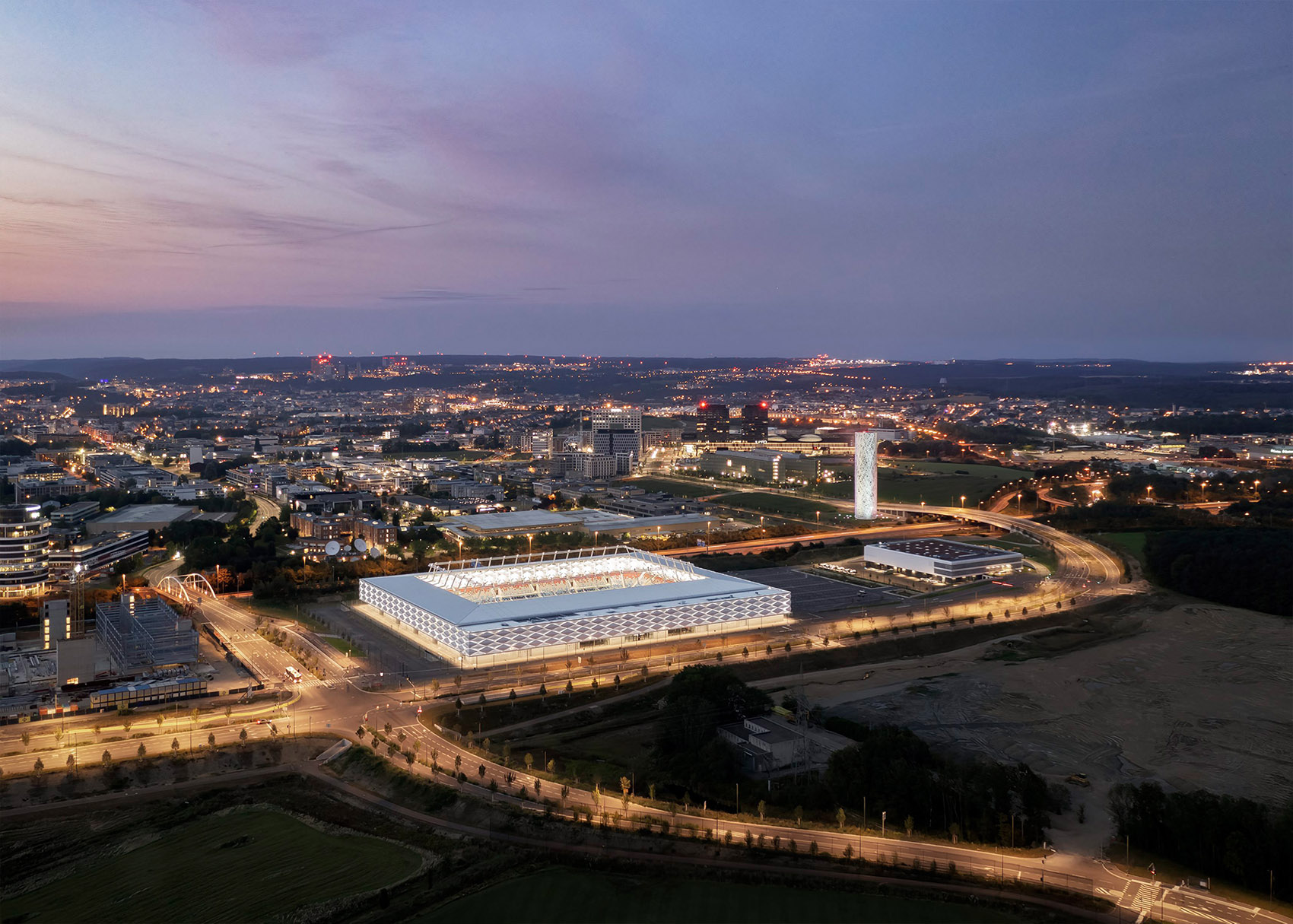 stade de luxembourg football and rugby stadium by gmp