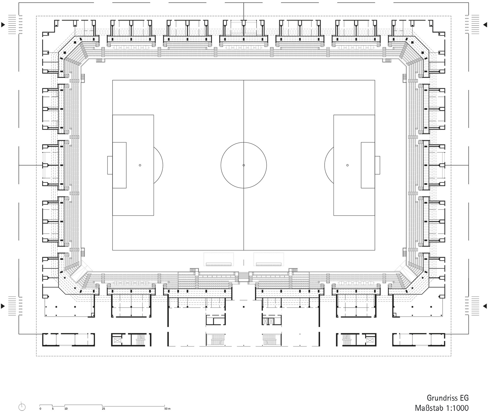 stade de luxembourg football and rugby stadium by gmp