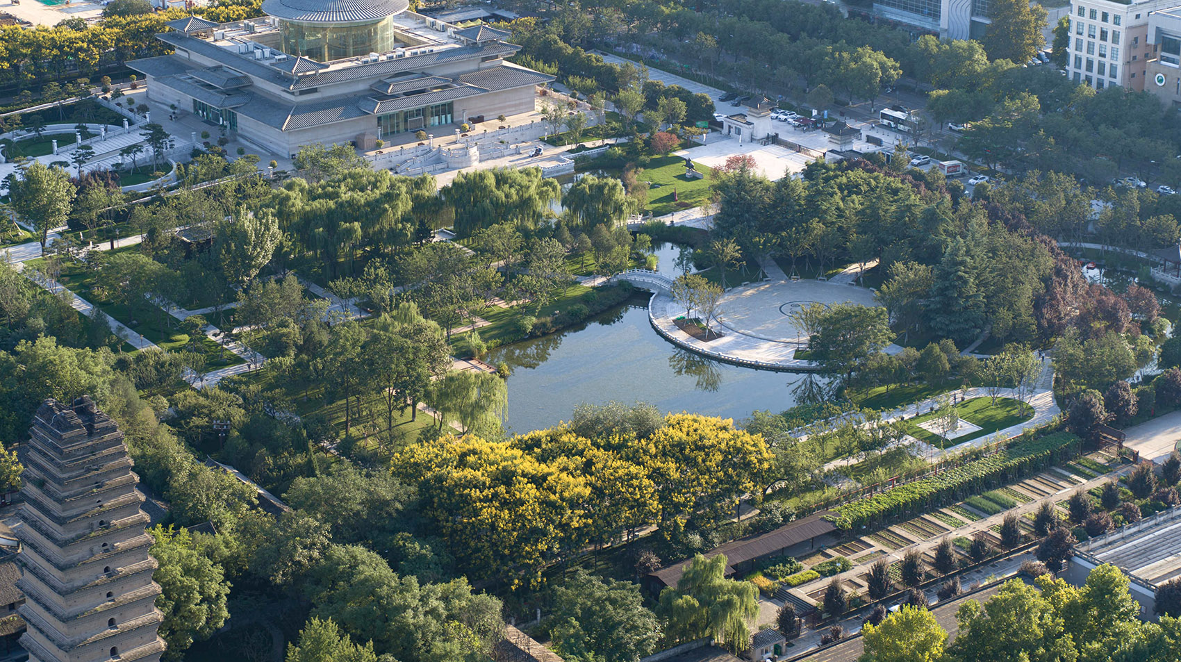redevelopment of the small wild goose pagoda historical district china by aecom