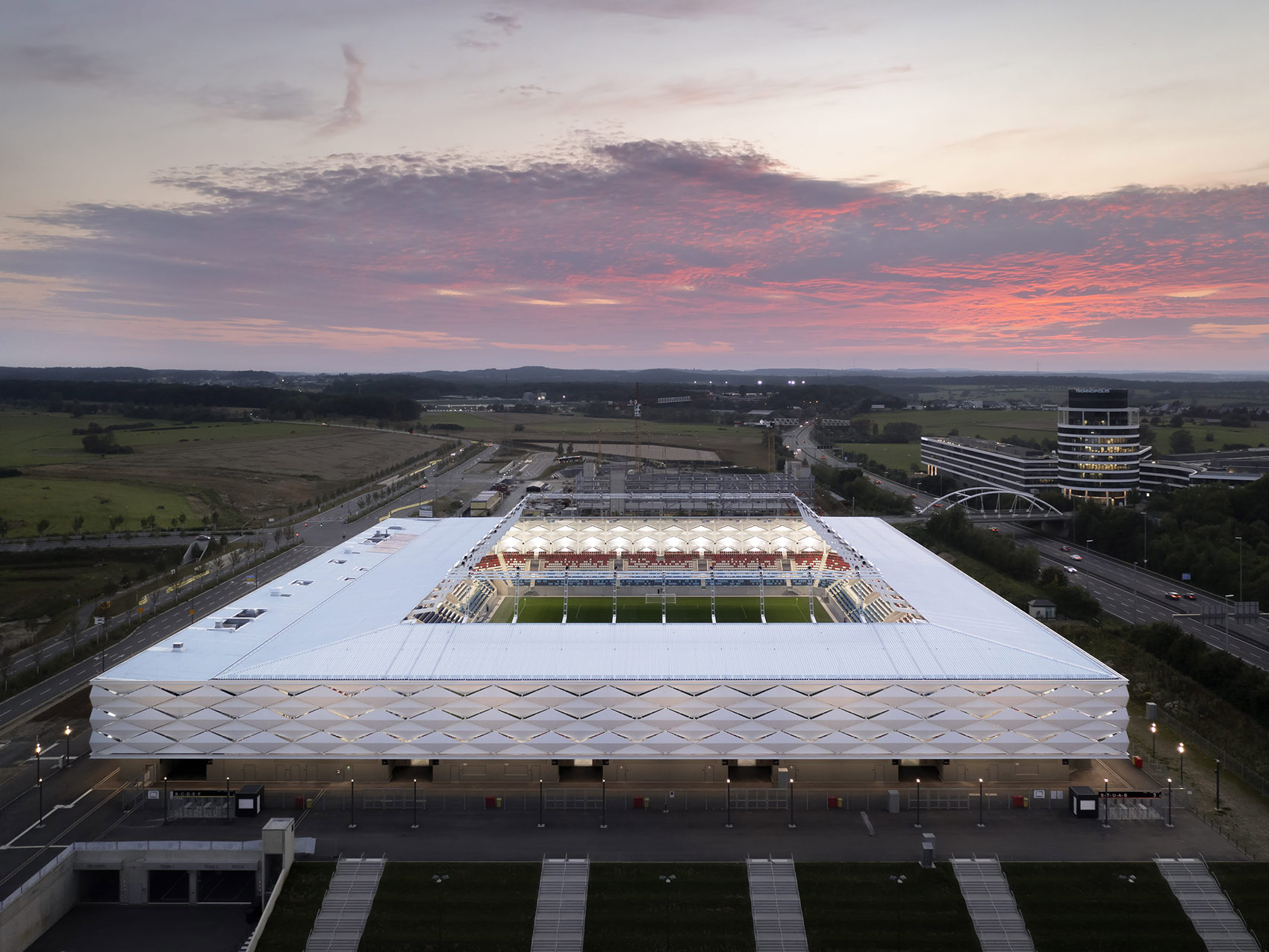 stade de luxembourg football and rugby stadium by gmp