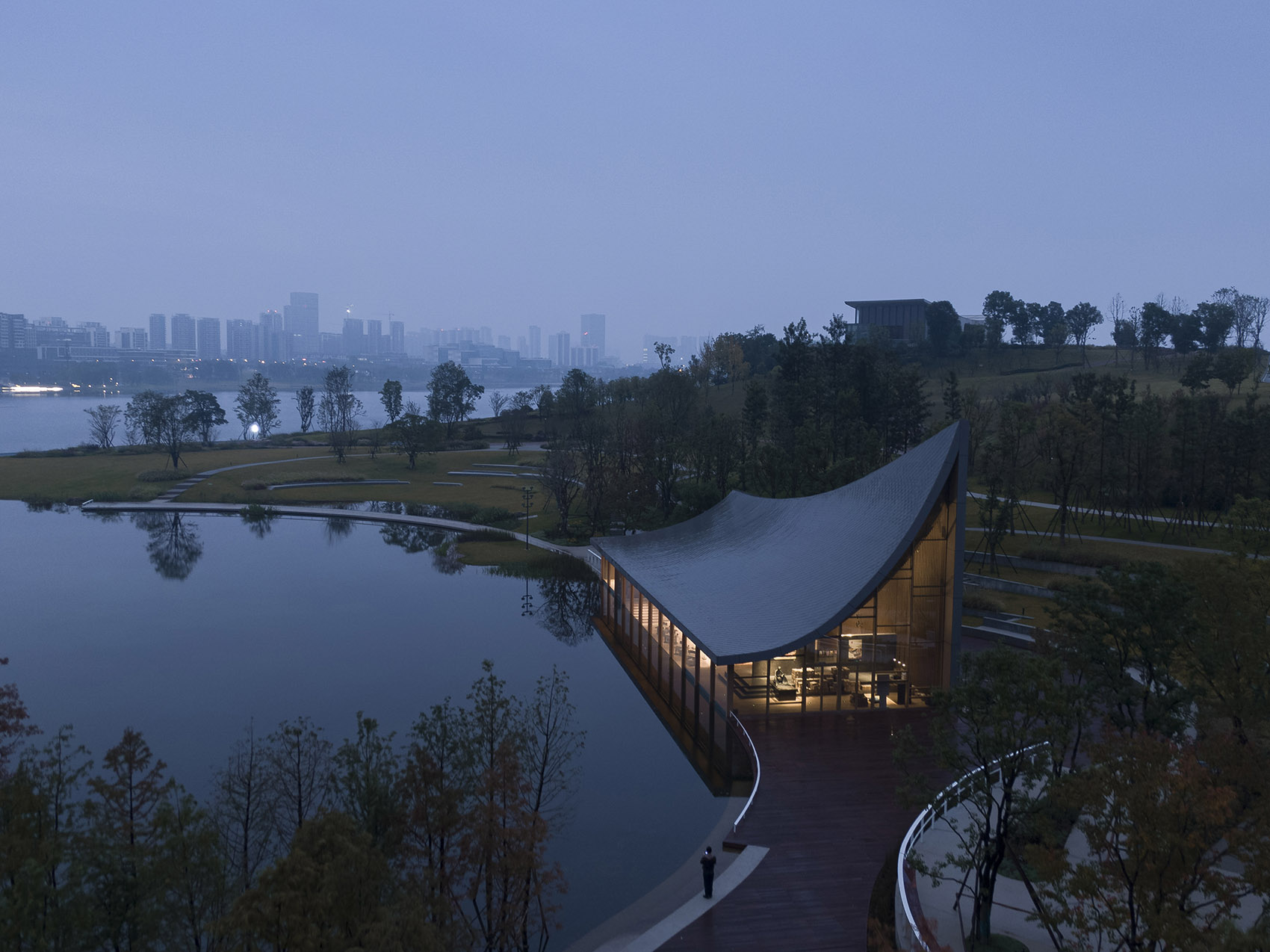 chengdu xinglong lake citic bookstore china by muda architects