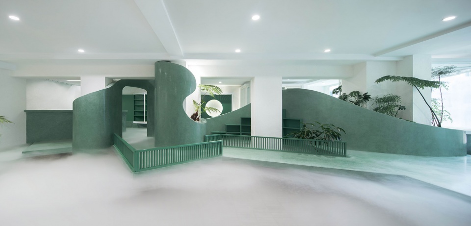 Green Cloud House Seven Terraces and Pavilions with a Pond in the Cloud and Mist China by Jiejie Studio