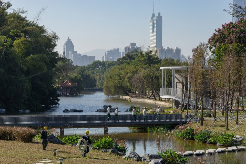 Landscape Design for Shenzhen Lotus Water Culture Base and Ground Level of Honghu Park Water Purification Plant China by NODE