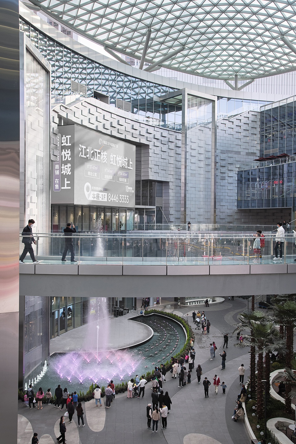 nanjing jiangbei wondercity shopping center hanging waterfall musical fountain by crazywater