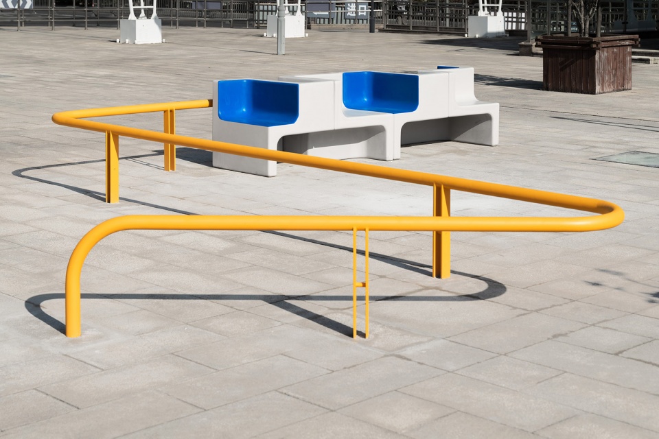 Concrete Geometry Urban Furniture in Dishui Lake Metro Station by Greyspace Architects