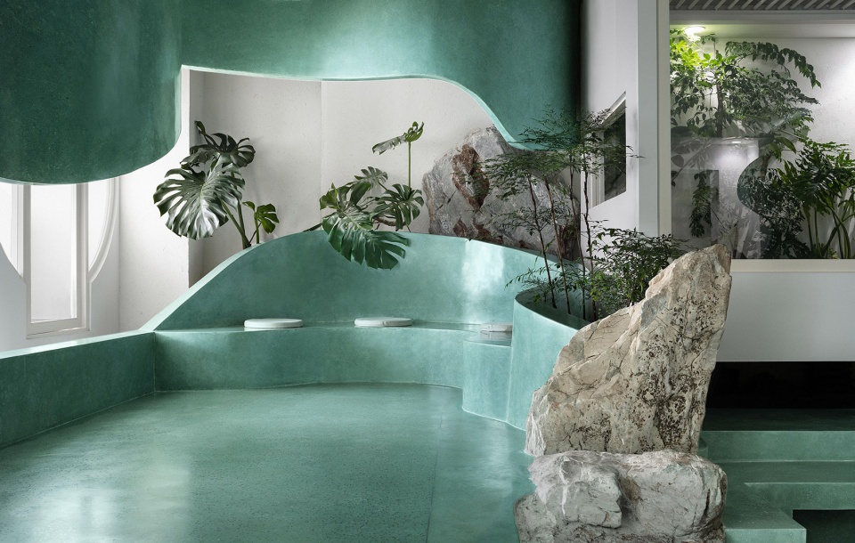 Green Cloud House Seven Terraces and Pavilions with a Pond in the Cloud and Mist China by Jiejie Studio