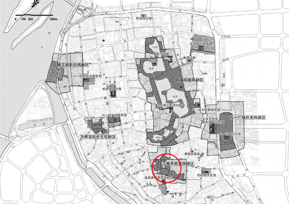nanchang sanyanjing historical block protection and transformation auxiliary line studio