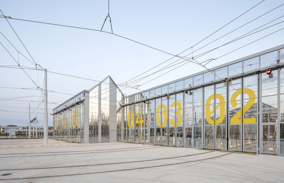 Maintenance and storage center for the T9 tramway by Ferrier Marchetti Studio